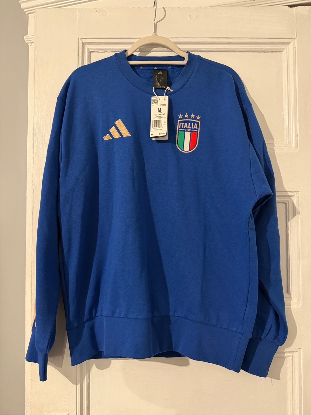 adidas Italia Royal Blue Crewneck Sweatshirt with Crest